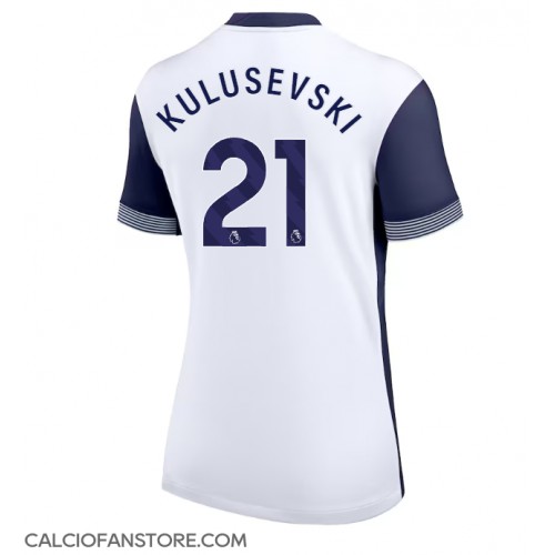 Maglia Calcio Tottenham Hotspur Dejan Kulusevski #21 Prima Divisa Donna 2024-25 Manica Corta